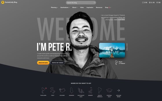 BucketListly homepage screenshot
