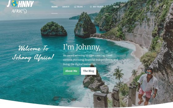 Johnny Africa homepage screenshot